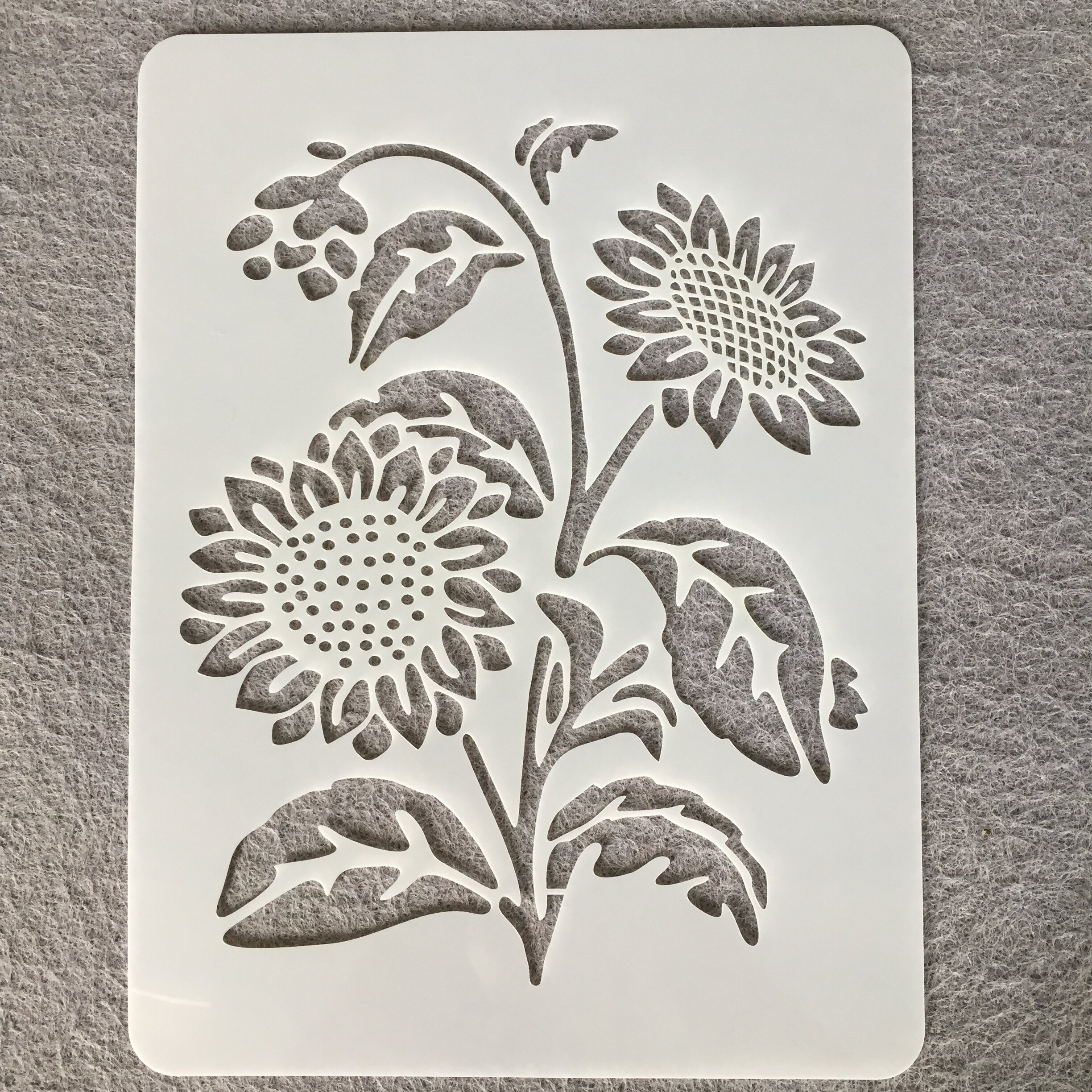 아마존 해바라기 중공 그림 템플릿 DIY 템플릿 낙서 템플릿 색칠 보드 마스킹 금형 스프레이 꽃 그림