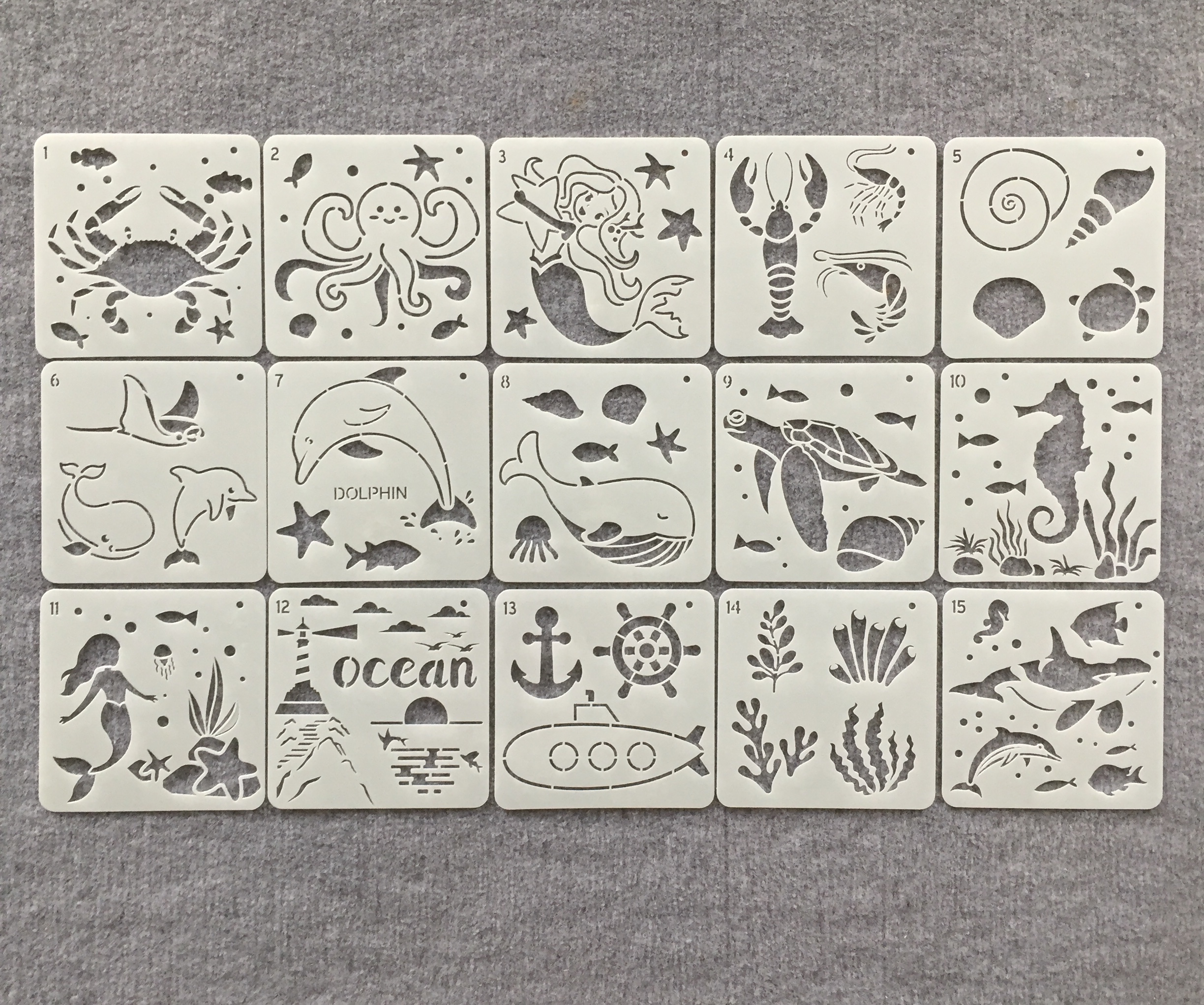 儿童辅助手抄报海洋模板尺