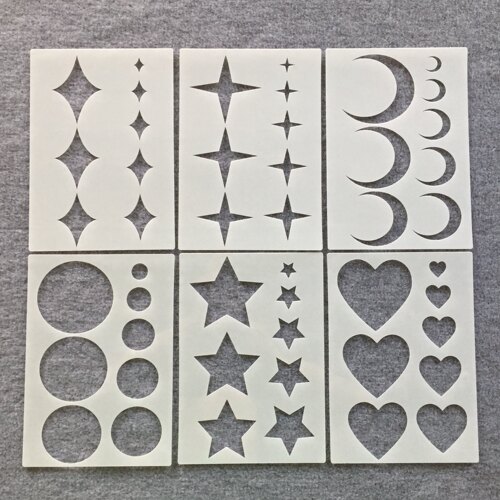 儿童镂空几何星月喷绘模板尺