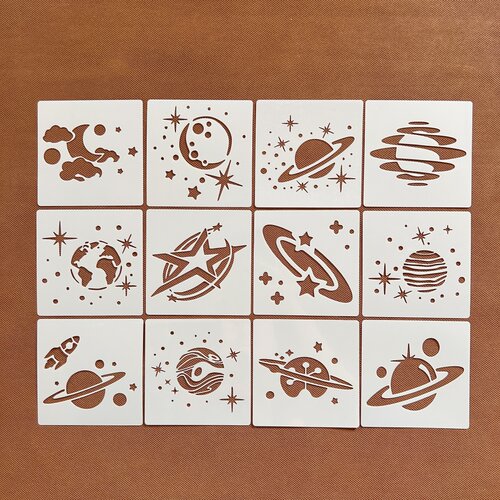 时空系列手账镂空涂鸦模板