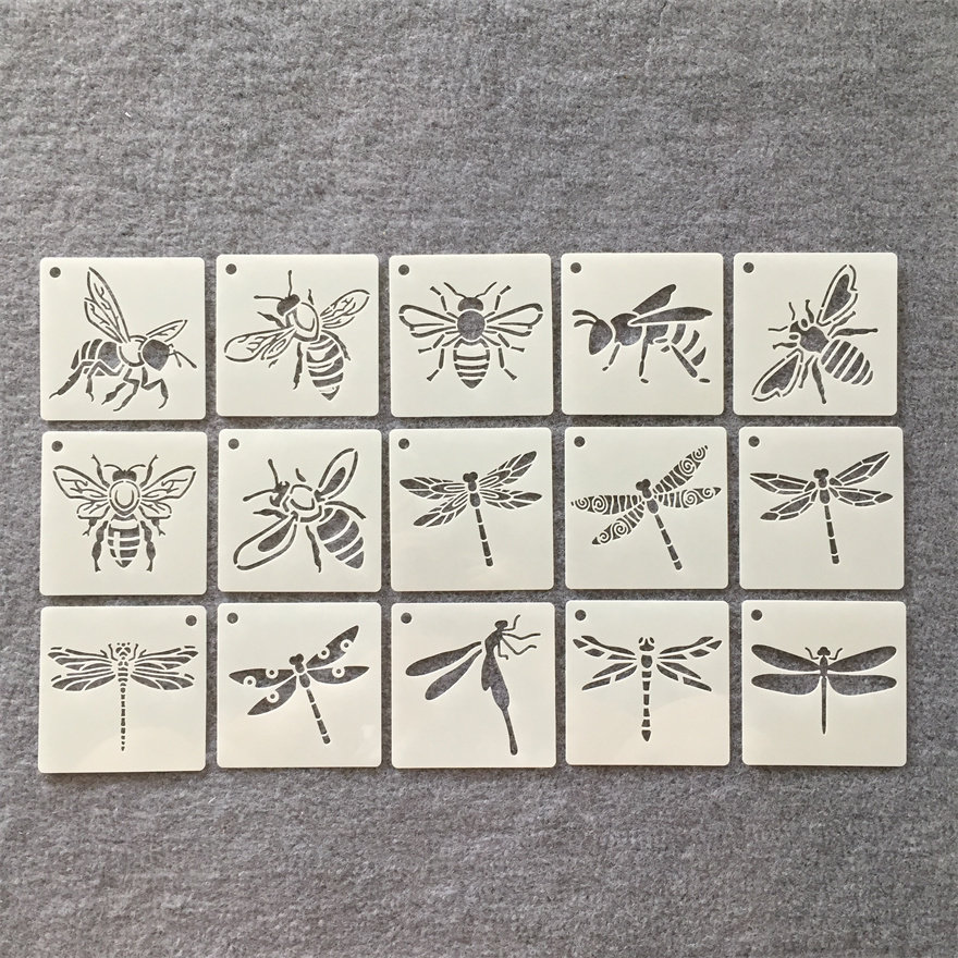 新款卡通图形绘画蛋糕饼干喷涂绘画儿童涂鸦辅助镂空画板模板尺