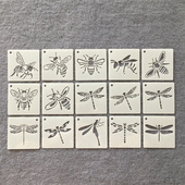 新款 卡通图形绘画蛋糕饼干喷涂绘画儿童涂鸦辅助镂空画板模板尺