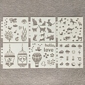 喷涂绘画画画镂空模板布艺墙壁画家具装 饰蛋糕裱花糖粉筛蛋糕喷花