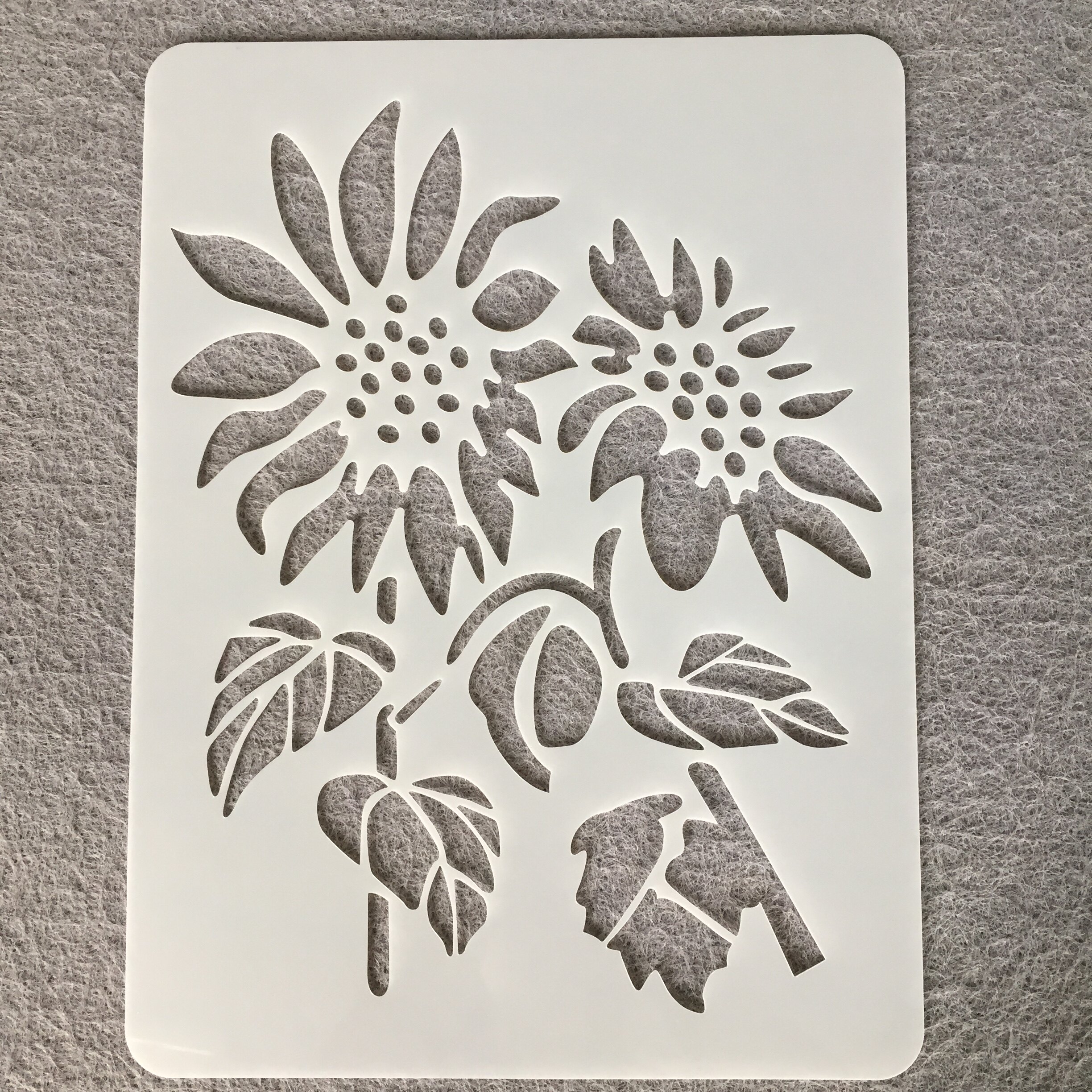 아마존 해바라기 중공 그림 템플릿 DIY 템플릿 낙서 템플릿 색칠 보드 마스킹 금형 스프레이 꽃 그림