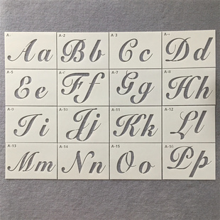 英文字母A款 新款 简约绘画模板镂空学生喷涂刷墙涂鸦图案雕刻模板