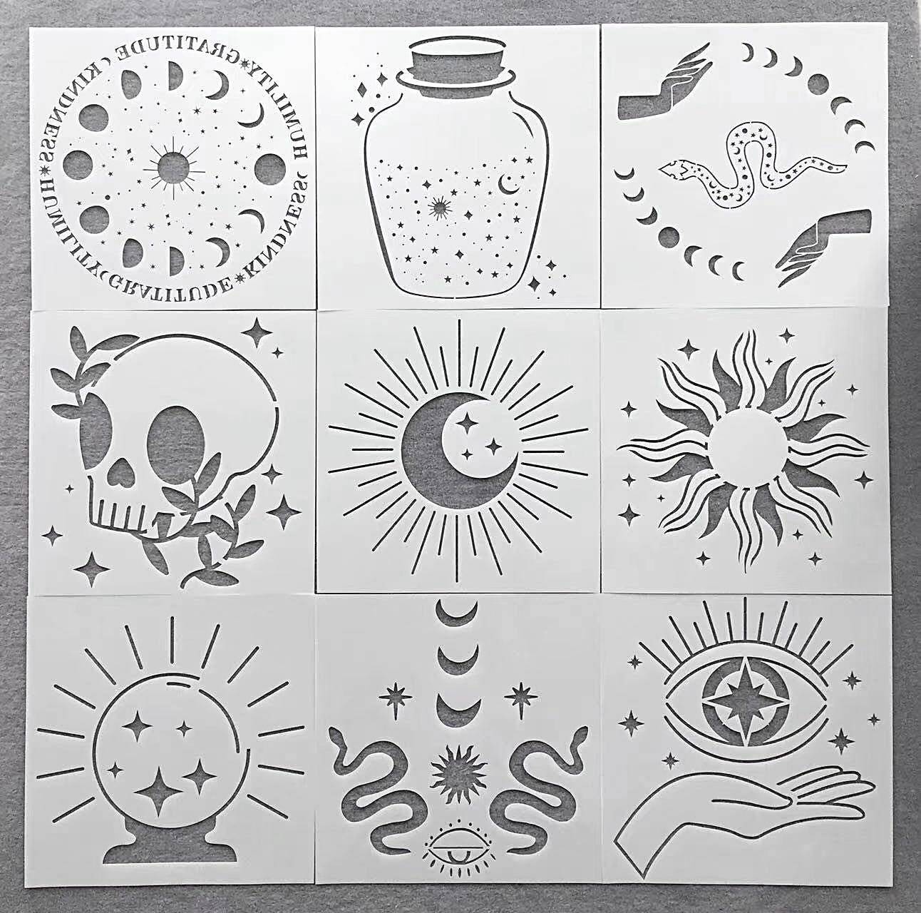 새로운 만다라 맞춤형 그림 템플릿 벽화 스프레이 그림 장식 그림 용품 낙서 그림 중공 템플릿 눈금자