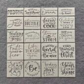 英文字母祝福语涂鸦创意手账字母手抄报辅助装 饰镂空工具绘画模板