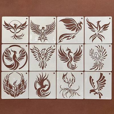 手账装饰校园创意绘画模板凤凰鸟