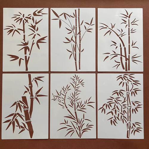 喷绘梅兰竹菊花卉画画印刷镂空尺