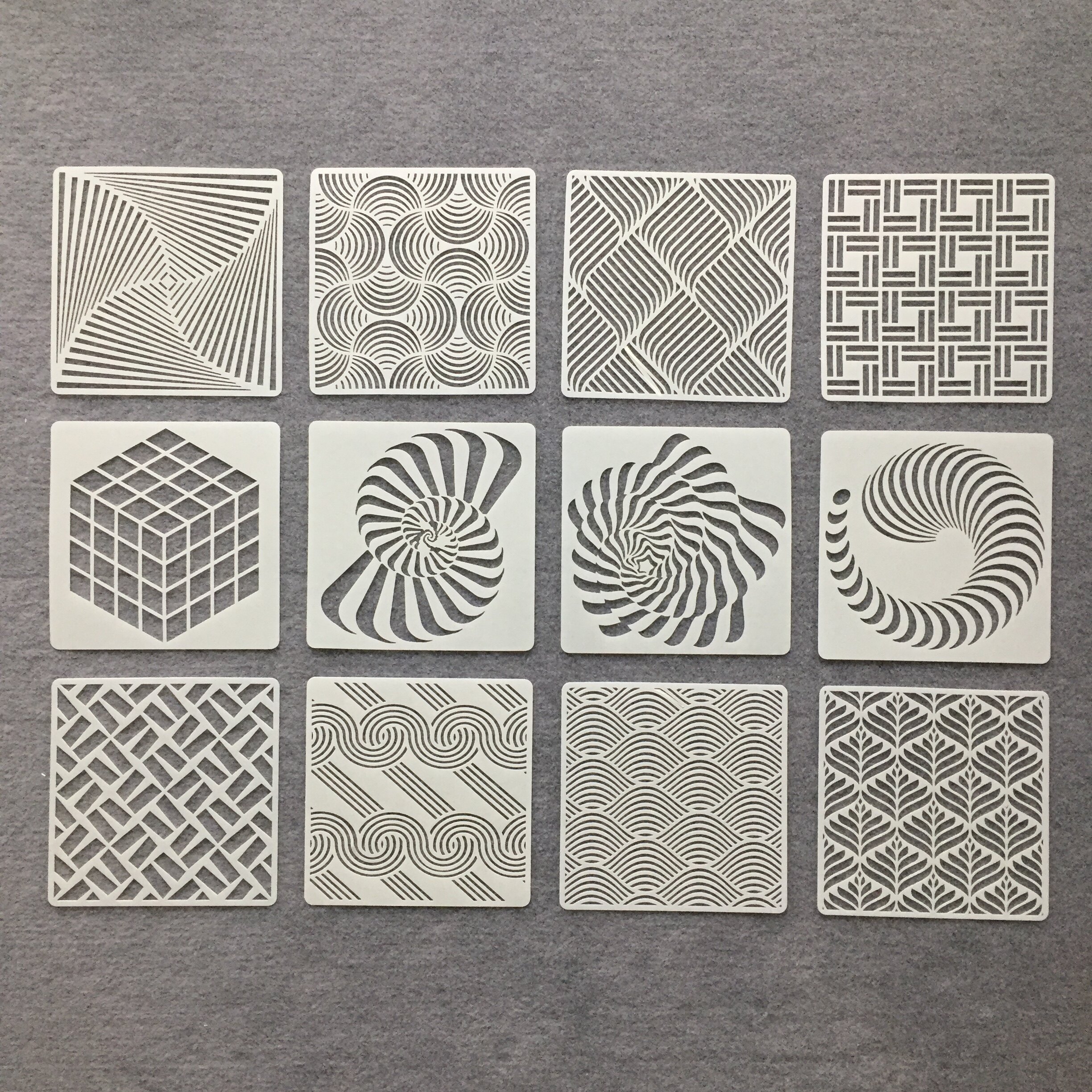 새로운 아마존 국경 DIY 기하학 템플릿 만다라 그래픽 템플릿 타일 스프레이 페인팅 불규칙한 중공 템플릿