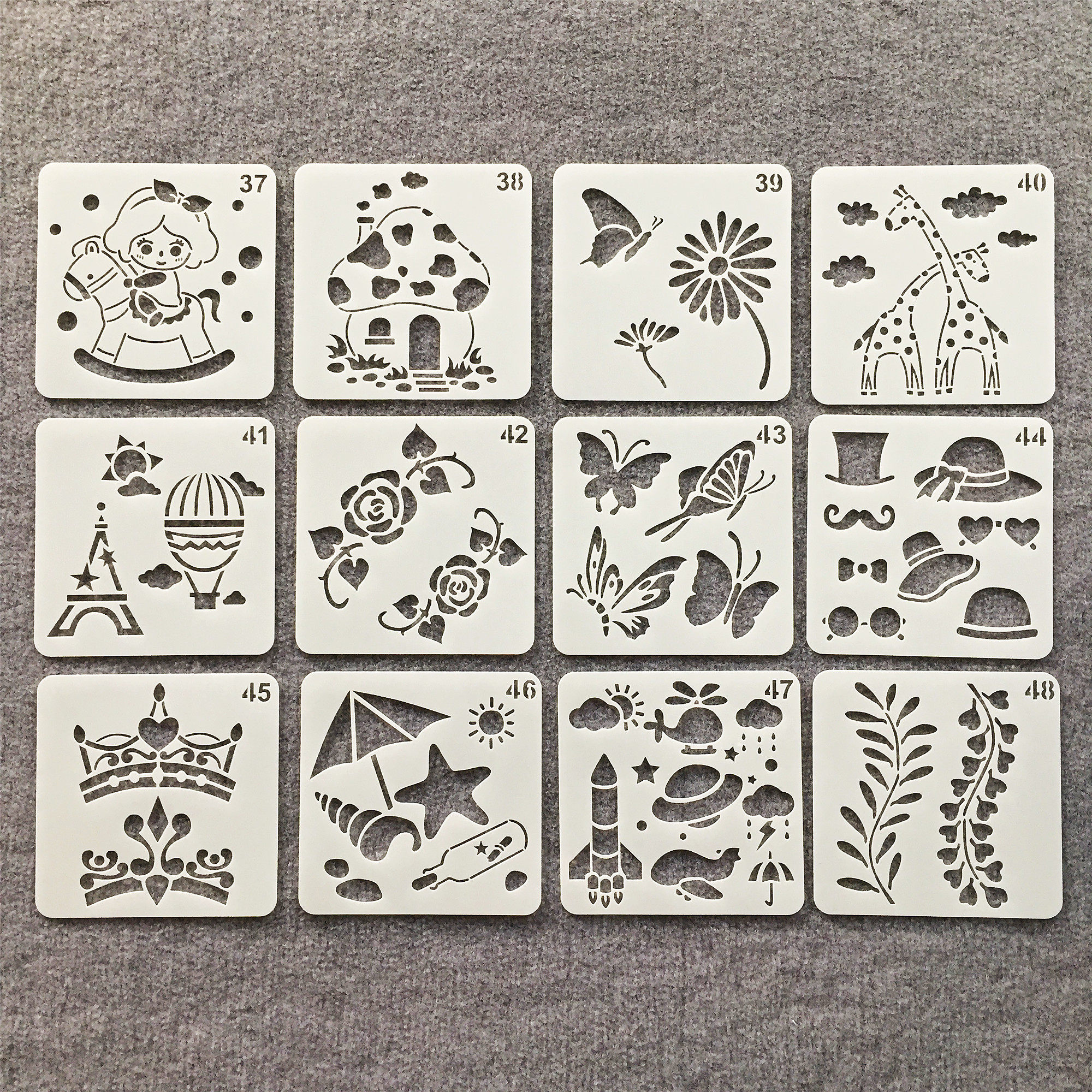 新款美术创意绘画镂空模板图创意画板涂鸦装饰儿童画画辅助模板尺