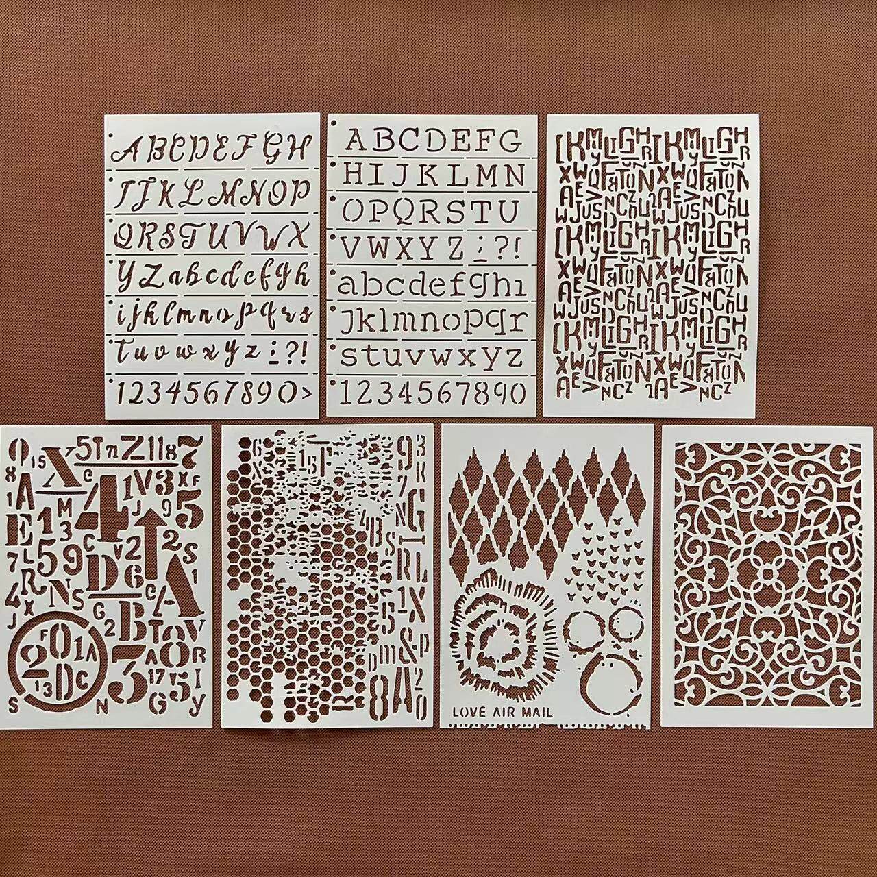 英文字母创意绘画涂鸦镂空模板相册手账日记本装饰工具手绘模板尺