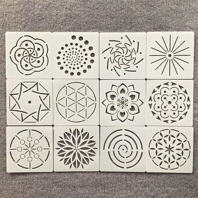 新款美术绘画曼陀罗辅助模板 Mandala石头彩绘模板 创意曼陀罗