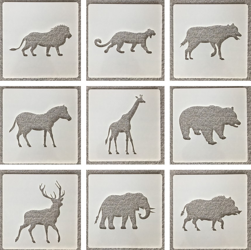 新款动物剪影绘画学生辅助墙绘