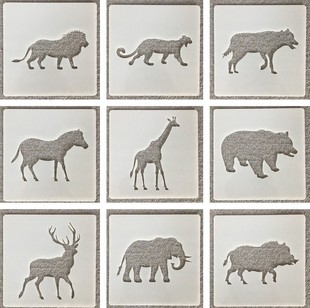 新款动物剪影绘画幼儿园学生手绘辅助工具 石头墙绘卡通镂空模板