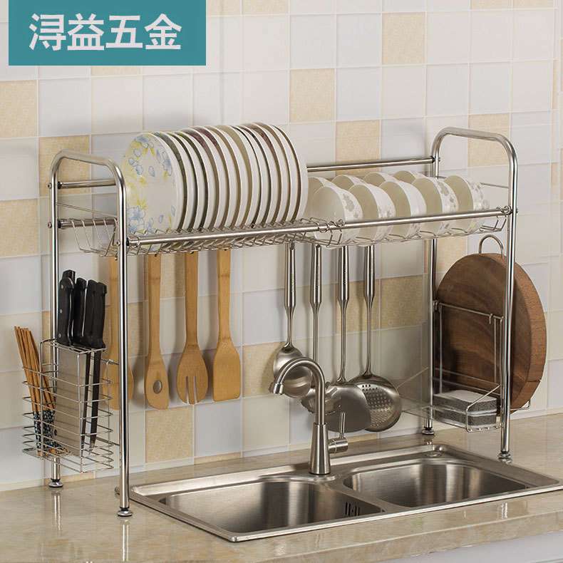 不锈钢碗碟架沥水架多功能厨房置物架单层水槽碗碟餐具收纳架