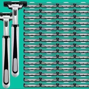 手动剃须刀 不锈钢全身水洗锋利老式 吉利手动双层剃须刀男士 经典