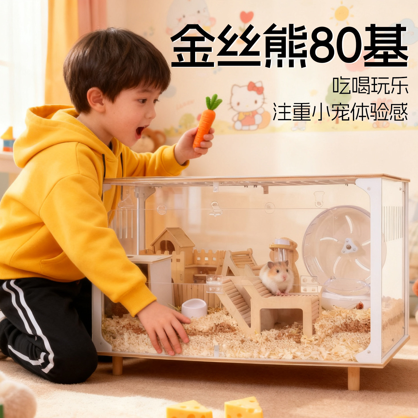 仓鼠金丝熊笼子80基亚克力透明饲养箱超大空间花枝鼠刺猬豪华别墅,宠物/宠物食品及用品,笼子,淘宝优惠券,粉丝福利购,淘宝优惠卷