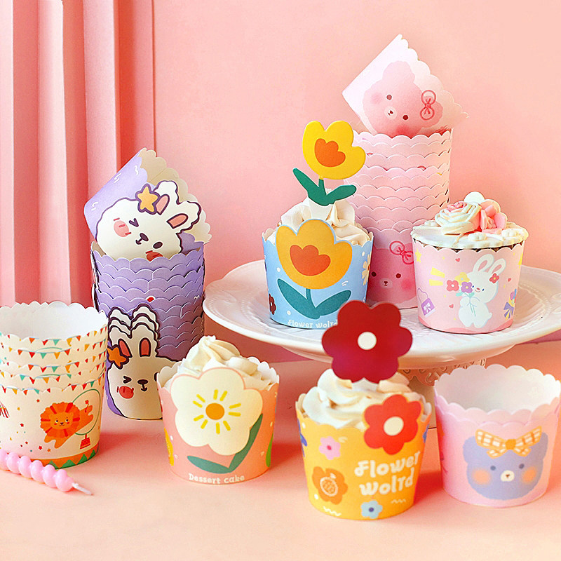 烘焙蛋糕包装卡通马芬蛋糕可爱小动物纸杯耐高温烤箱专用烘焙模具