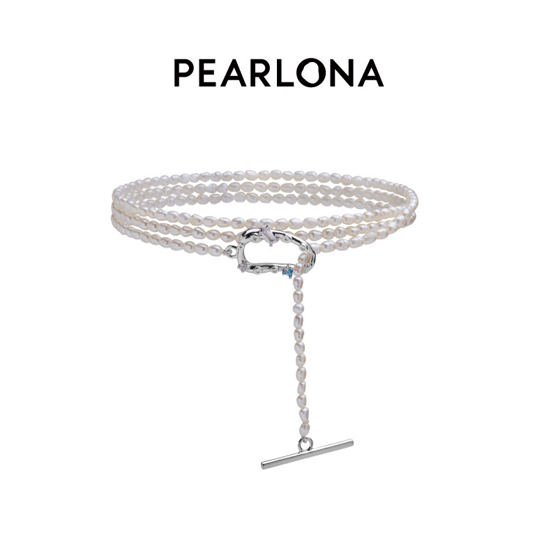 PEARLONA章鱼经典OT扣长米粒珍珠多佩戴方式项链手链Y字链毛衣链