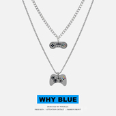 WHYBLUE 原创游戏机手柄项链男嘻哈街头小众百搭秋冬叠戴毛衣链酷