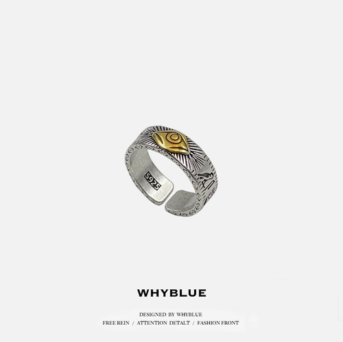 WHYBLUE埃及荷鲁斯之眼戒指男