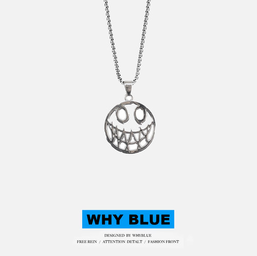 WHYBLUE项链表情钢百搭嘻哈土酷