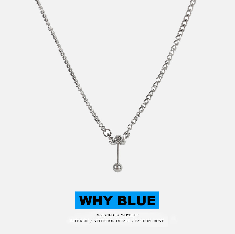 whyblue新款简约钛钢小铁球项链ins小众设计个性女轻奢气质锁骨链
