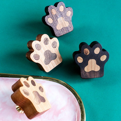 单孔拉手樱桃胡桃木柜门日式卡通