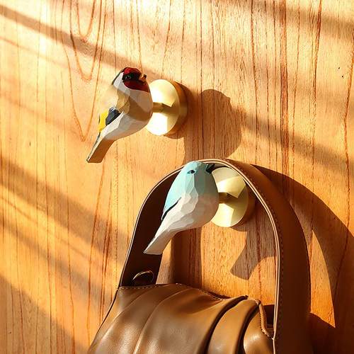 创意卡通小鸟入户免打孔门后挂钩