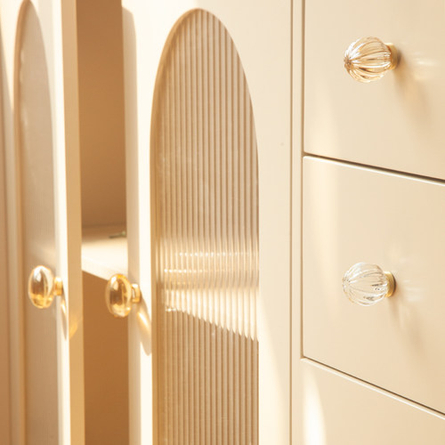 北欧黄铜透明拉手橱柜单孔