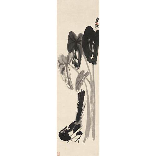 高清复刻齐白石大喜图国画写意水墨花鸟画喜鹊芋头艺术微喷装饰画
