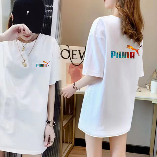 品牌中长款短袖t恤女夏纯棉半袖