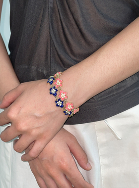 中古风精致复古花朵手链