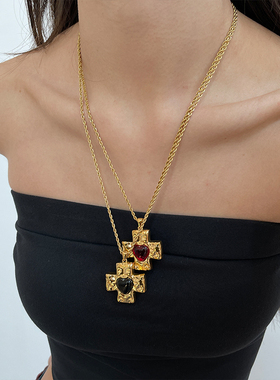 欧美风高级感十字架项链