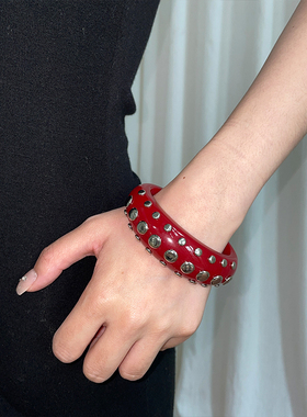 朋克风辣妹铆钉开口手镯