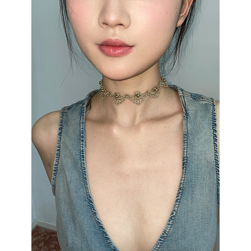 法式宫廷风手工编织蕾丝choker图片