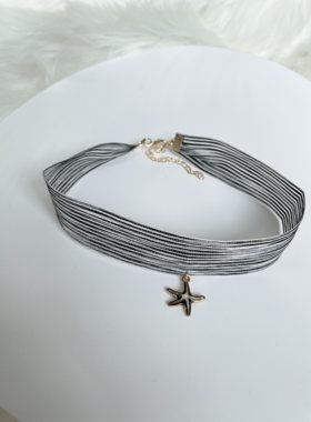甜酷少女海星吊坠纱带choker