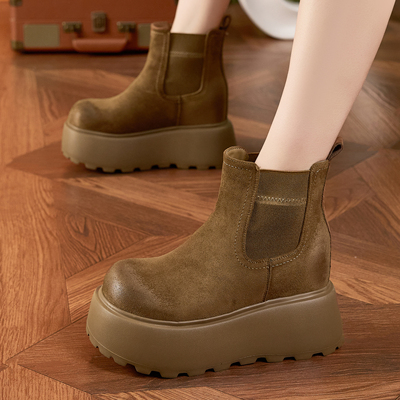 ZFCQ新款厚底内增高马丁靴女款