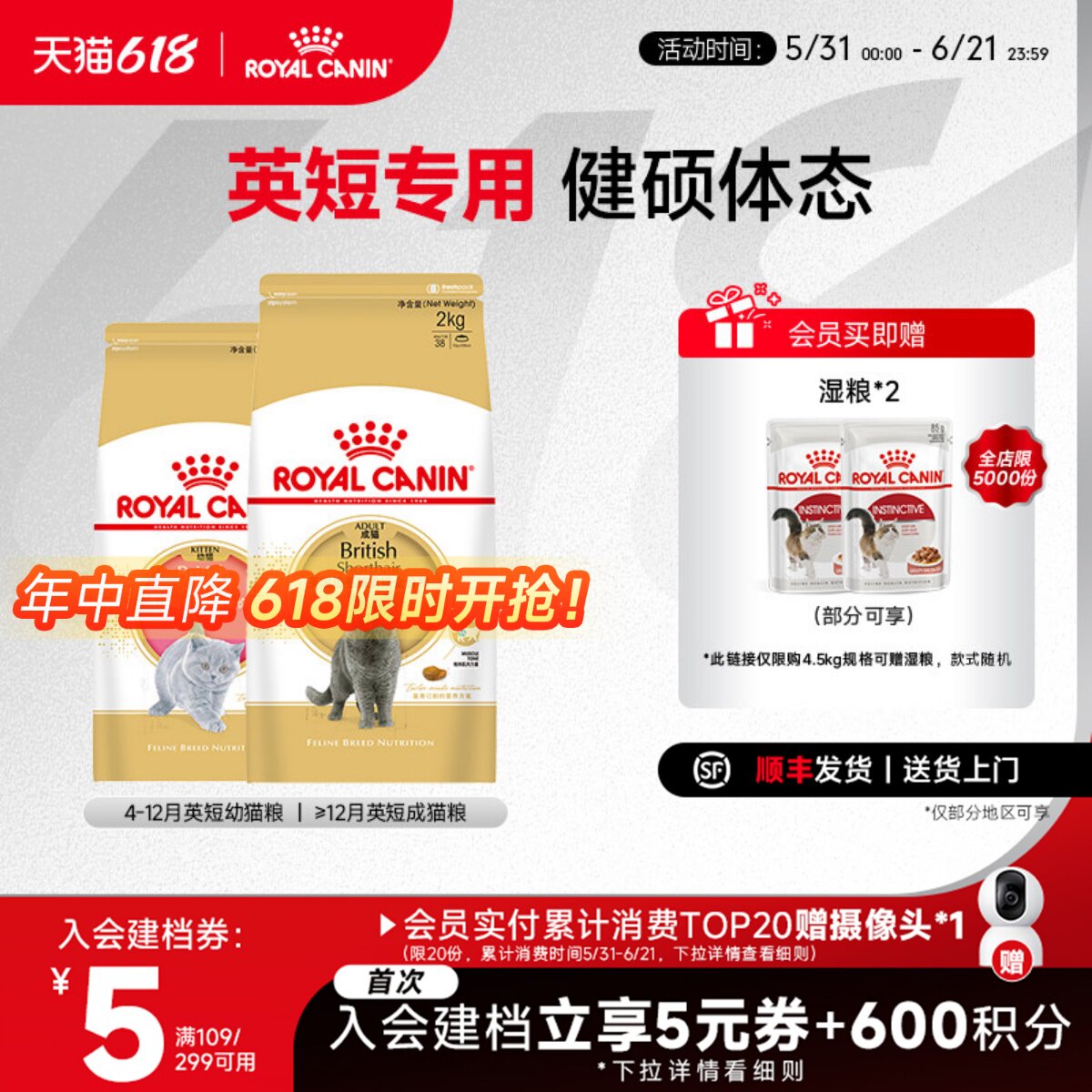 皇家猫粮英短成猫粮BS34蓝猫幼猫粮BSK38 猫咪专用银渐层猫主粮