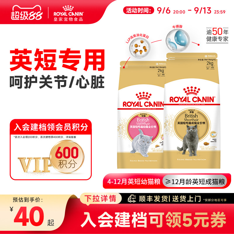 皇家猫粮英短成猫粮BS34蓝猫幼猫粮BSK38 猫咪专用银渐层猫主粮
