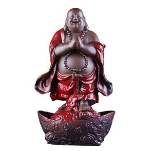 《恭喜发财》紫砂迎宾弥勒佛笑佛商务礼品店铺风水招财艺术品