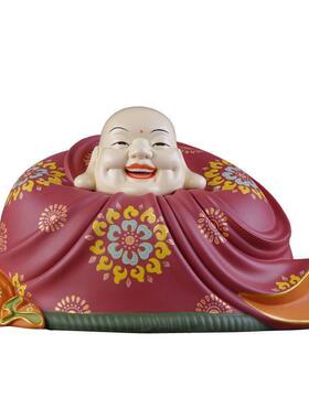 德化陶瓷彩绘供奉开业弥勒佛像