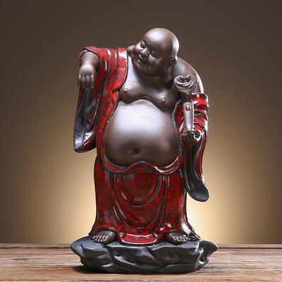 弥勒佛招财酒柜办公室陶瓷工艺品