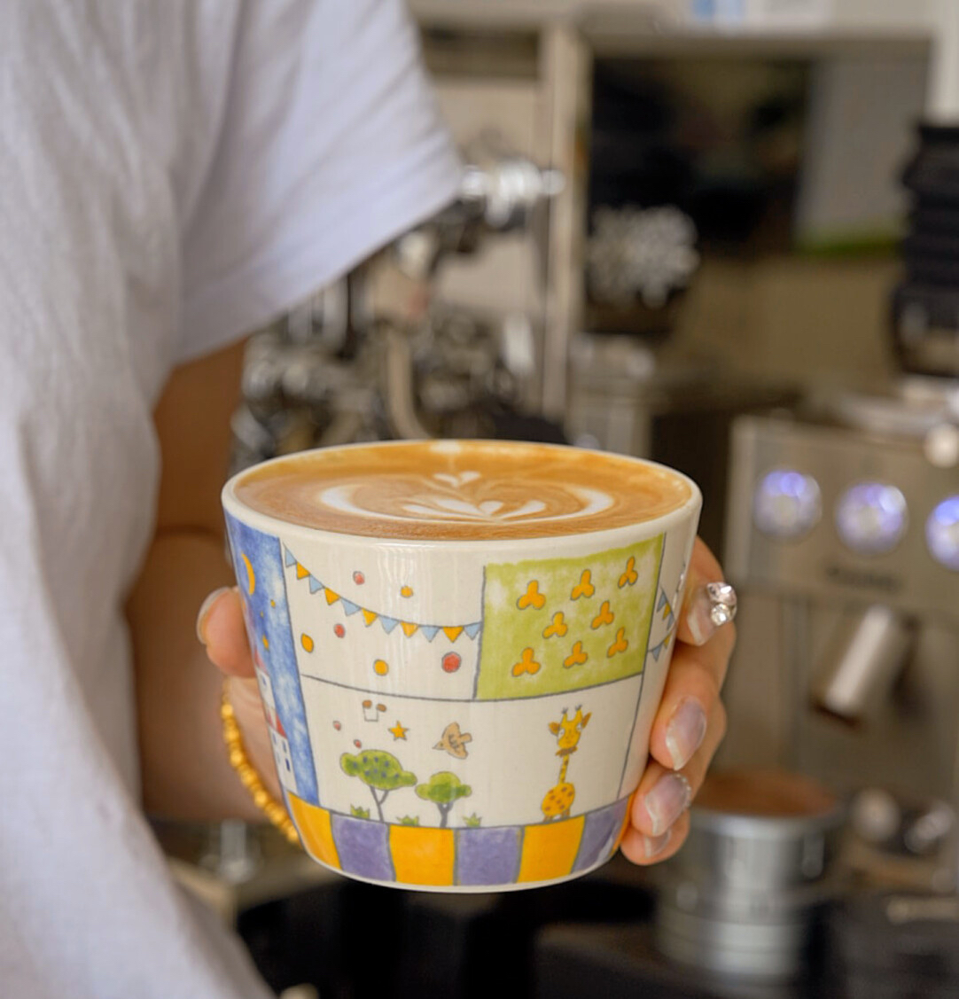 高颜值原创设计师马戏团手绘陶瓷杯高颜值复古咖啡杯高级感马克杯