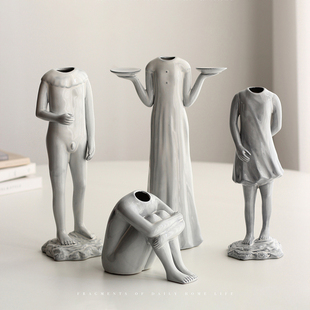 现货泰景德镇手工创意瓷手作Still LIfe人体雕塑花器装饰摆件花瓶