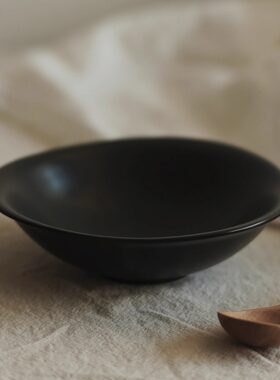 景德镇食器文艺陶瓷餐具折口碗 汤盘雾面圆润三角碗沙拉碗椭圆盘