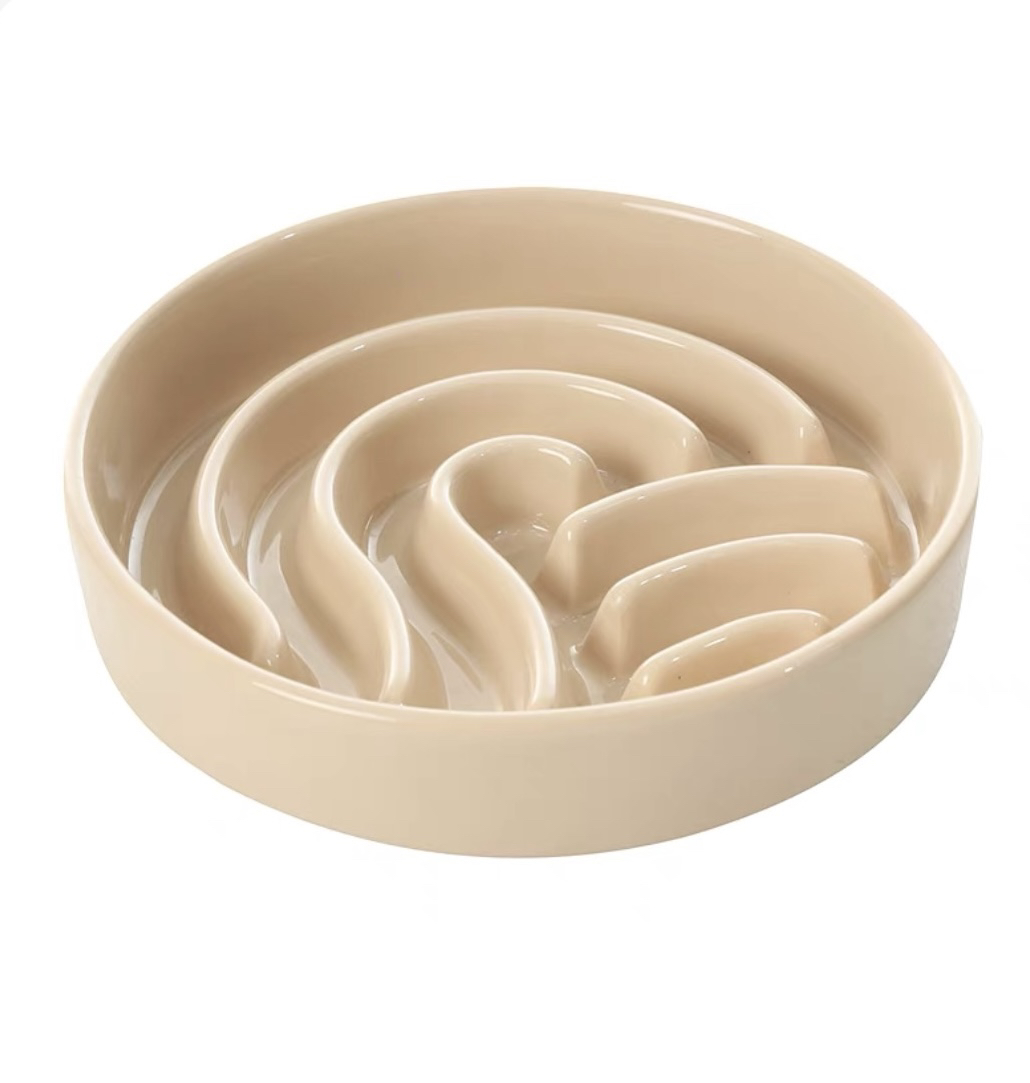 Kamamu高颜值烤盘慢食碗狗狗缓食碗陶瓷中小型犬宠物防打翻缓食盆