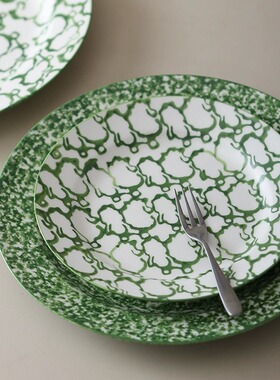 Endless stars仪式感餐具陶瓷餐盘饭碗椭圆鱼盘简约奶油色家用ins