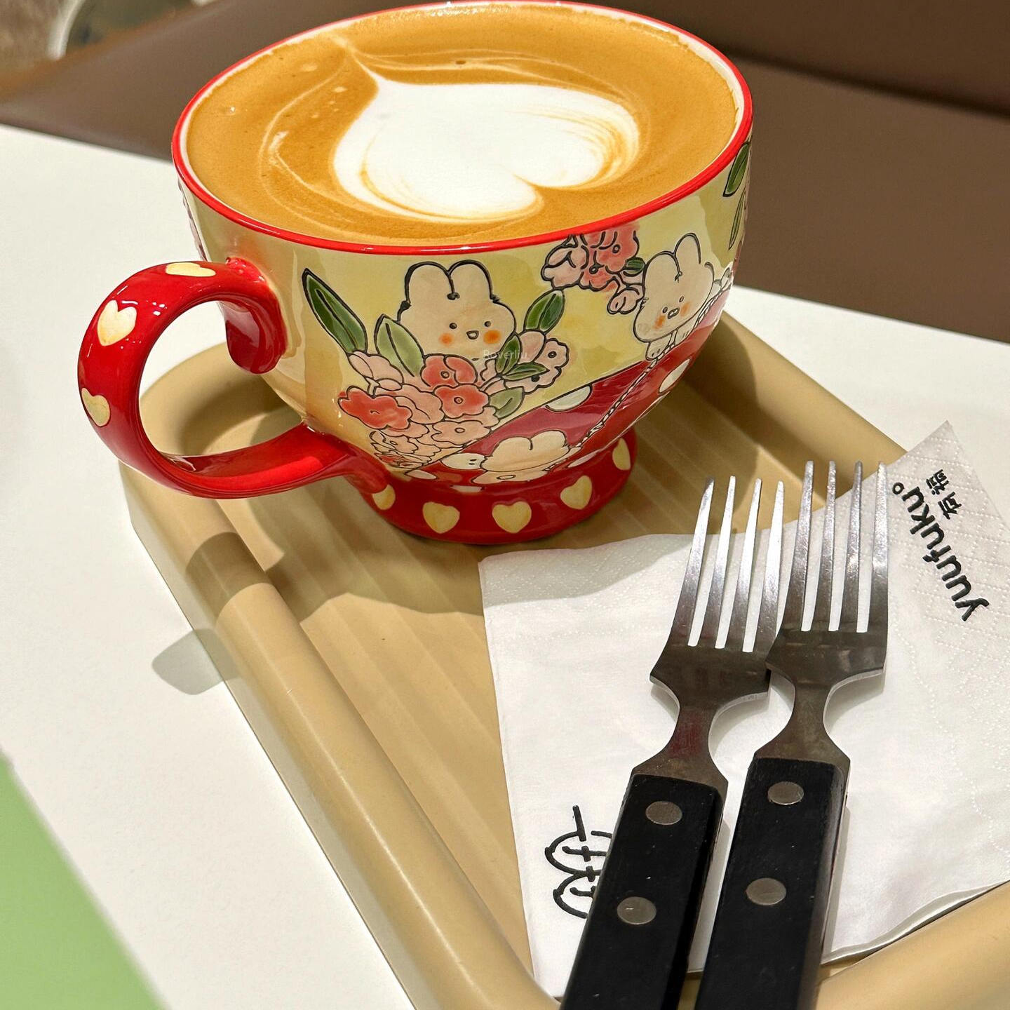 伴手礼礼物手绘早餐杯可爱水杯家用大容量水杯陶瓷马克杯生日礼物